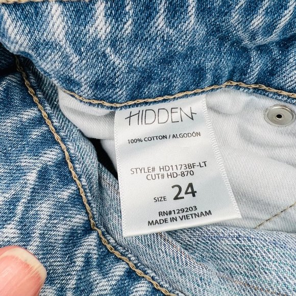 Hidden Women Bailey Light Wash Multi-Colored Thread Boyfriend Jean Size 24 - Picture 4 of 9